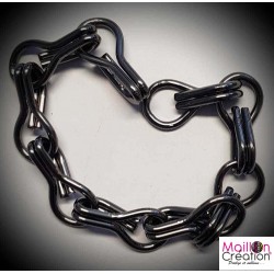 Échantillon rideau chaîne métal gris pour rideau de porte