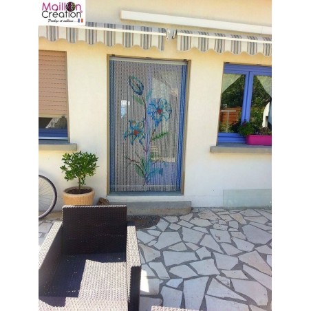 Rideau portière moustiquaire modèle chainette avec dessin