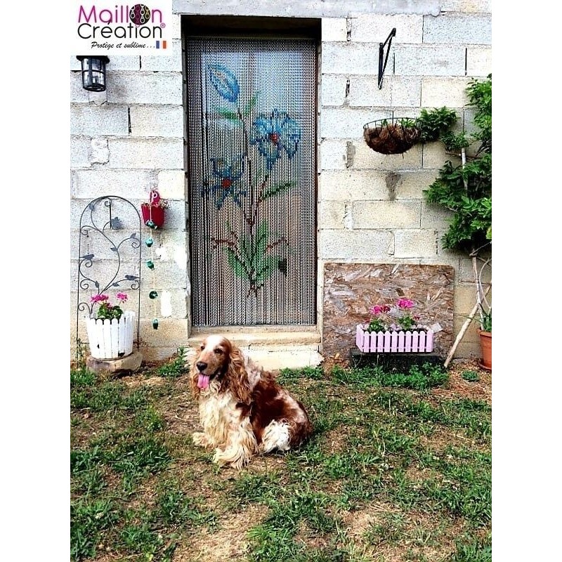 Rideau moustiquaire extérieur en chaîne aluminium