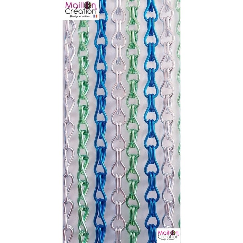 Door curtain "silver, green anise, blue"  - 2