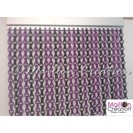 Rideau de porte violet et noir