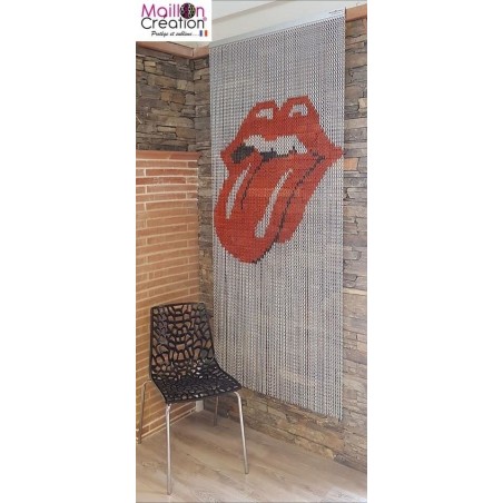 rideau de porte design en chaine aluminium. Modèle rock
