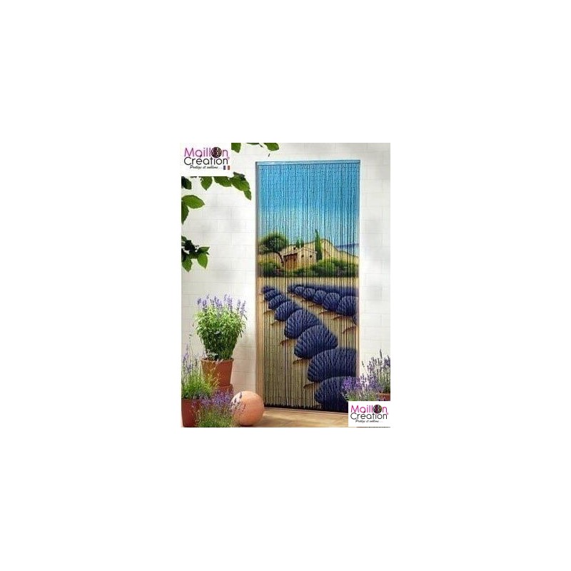 rideau en bambou dessin lavande