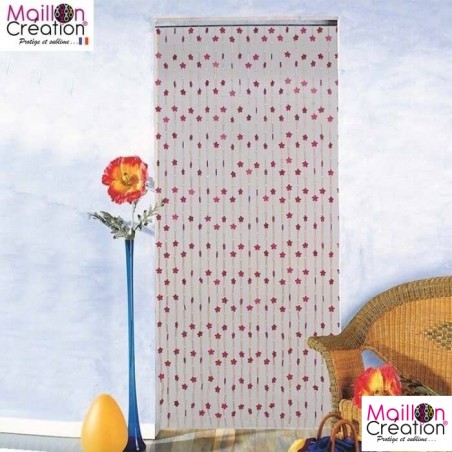 Rideau en perle fleurs et bambou