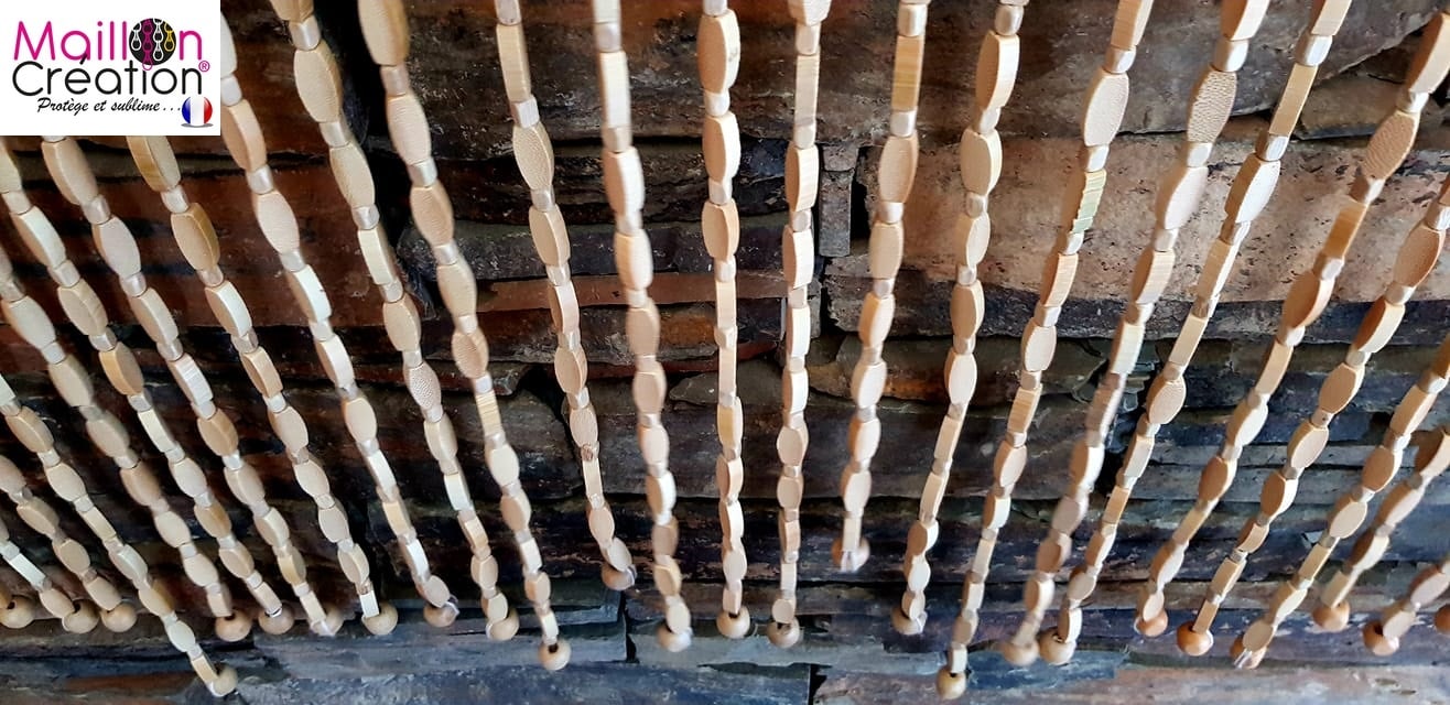 rideau de porte perle de bois