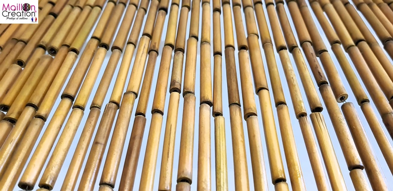 Rideau de porte en bâtonnets de bambou peints à la main - Lavandin