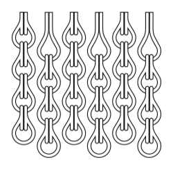 rideau chainette en quinconce