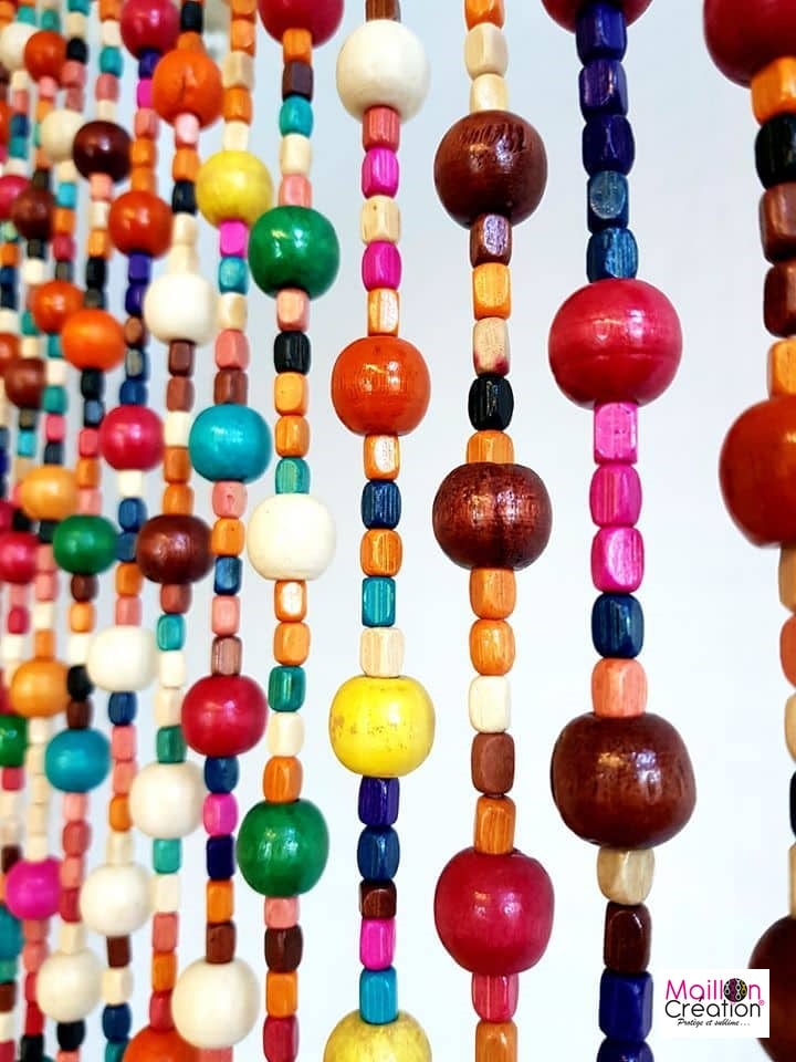 rideau de perles multicolore